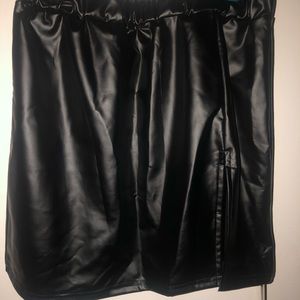 Black leather skirt